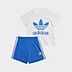 Blau adidas Originals Trefoil Shorts und T-Shirt Set