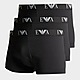 Negro Emporio Armani Loungewear pack de 3 boxers