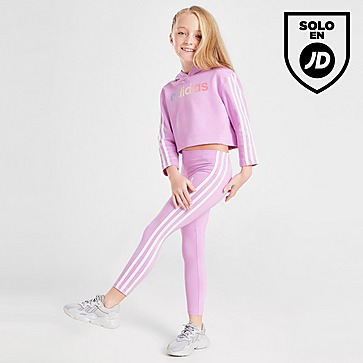 adidas conjunto sudadera Crop con capucha/leggings Linear infantil
