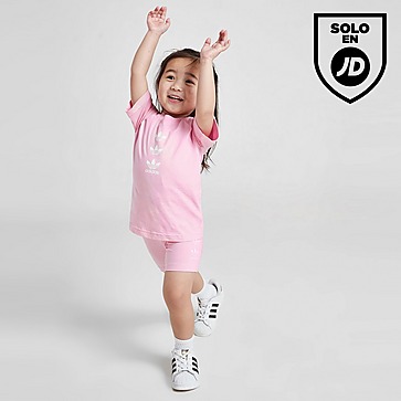 adidas Originals Conjunto de camiseta y pantalón corto Repeat Trefoil Girls' para bebé