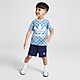 Sininen adidas Originals Mono All Over Print T-Shirt/Shorts Set Infant