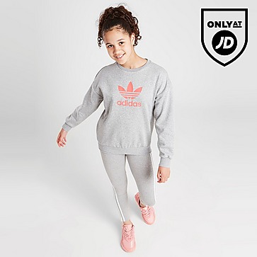adidas Originals Girls' Trefoil Crew Sweatshirt Junior