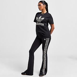 adidas Originals 3-Stripes Leopard Print Flare Leggings