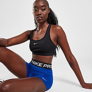 Nike - Pro Training Indy - Brassière de sport à soutien léger - Noir et  rouge