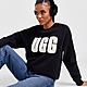 Noir UGG Sweatshirt Fuzzy Logo Crew Femme