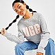 Gris UGG Sweatshirt Fuzzy Logo Crew Femme