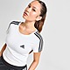 Blanc adidas T-shirt 3-Stripes Slim Femme