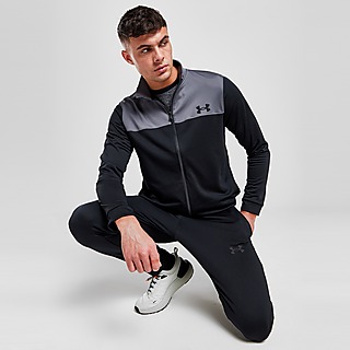 Under Armour tracksuit set in grey with black stripe