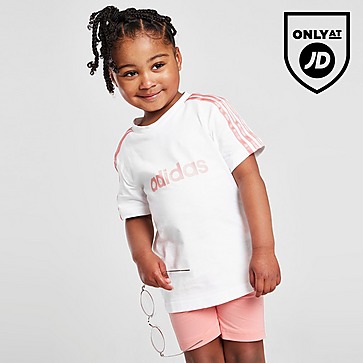 adidas Girls' Linear T-Shirt/Cycle Shorts Set Infant
