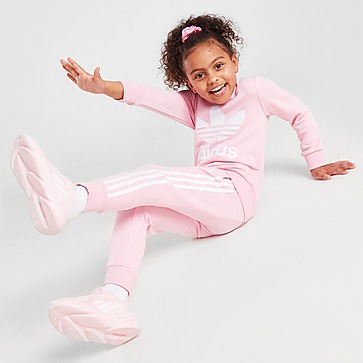 adidas Girls' Trefoil Crew Tracksuit Children