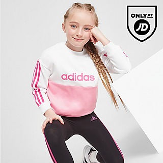 adidas Girls' Linear Crew/Leggings Tracksuit Children