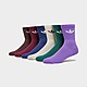 Purple/Red adidas Originals 6 Pack Trefoil Crew Socks