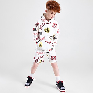 Felpa Jordan da bambino jr con cappuccio e zip Art:95C020 nero bianco