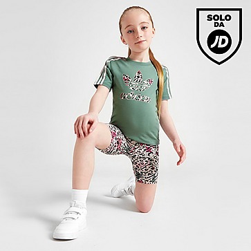 adidas Originals Leopard Completo T-Shirt&Pantaloncini Ciclisti Bambino