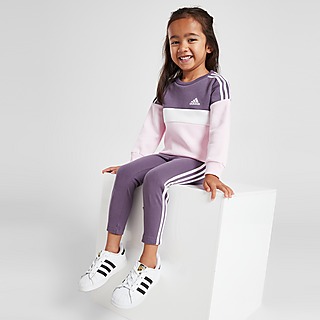 adidas Girls' 3-Stripes Colour Block Tracksuit Infant