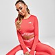 Rosso Under Armour Top Crop a Maniche Lunghe Crossover