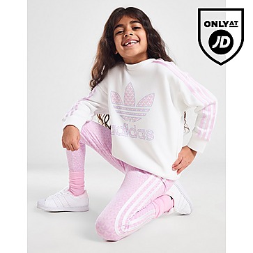 adidas Originals Girls' Monogram Crew/Leggings Set Children