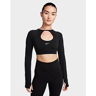 Nike Women's Long Sleeve Indy Crop Medium-Support Padded Sports Bra