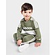 Green/White adidas Linear Colour Block Crew Tracksuit Infant