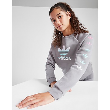 adidas Originals Girls' Fade Trefoil Crew Sweatshirt Junior
