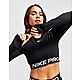 Black/White Nike Training Pro Long Sleeve Crop Top