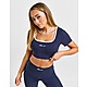 Blue Nike Trend Ribbed Crop T-Shirt