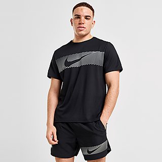 Nike UV-hardlooptop met korte mouwen en Dri-FIT voor heren Miler Flash