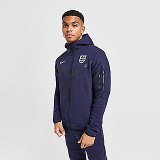 Nike voetbalhoodie met rits over de hele lengte voor heren Engeland Tech Fleece Windrunner