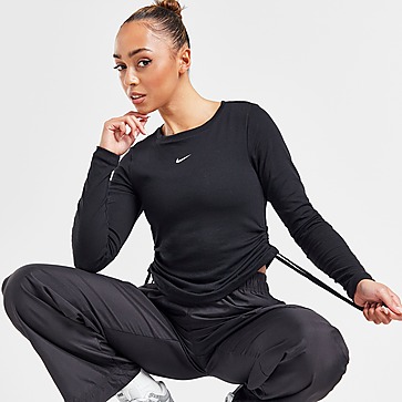 Nike Korte damestop met ribbels en lange mouwen Sportswear Essential
