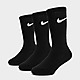 Zwart Nike 3 Pack Crew Socks Junior