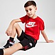 Rood/Zwart Nike Tape T-Shirt/Cargo Shorts Set Children