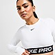 Wit/Zwart Nike Dri-FIT korte top met lange mouwen voor dames Pro