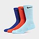 Blauw Nike 3-Pack Everyday Plus Cushioned Crew Socks