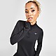 Zwart Nike Hardlooptop met korte rits en Uv-bescherming voor dames Swift