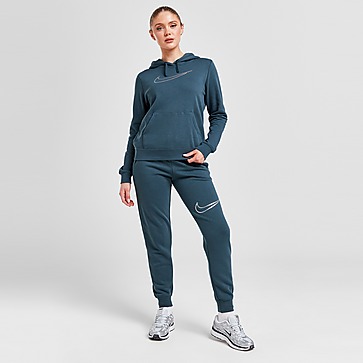 Nike Glanzende damesbroek met halfhoge taille Sportswear Club Fleece