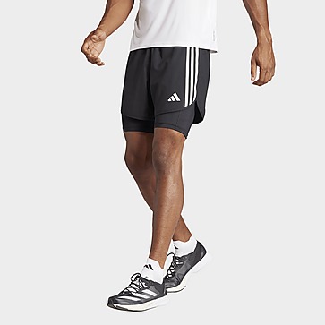 adidas Own the Run 3-Stripes 2-in-1 Short