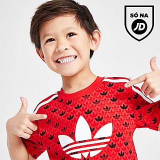 adidas Originals Monogram Print T-Shirt/Shorts Set Children