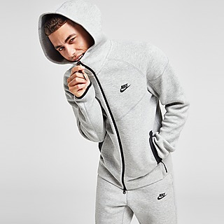 Camisola com capuz com fecho de correr Nike Tech Fleece Windrunner bege e  branco para homem