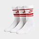 Branco/Vermelho Nike Pack de 3 pares de meias Essential