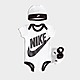 Branco/Preto Nike Conjunto 3 Peças Futura Logo para Bebé