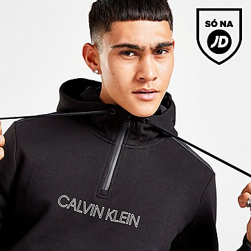 Calvin Klein Camisola com Capuz Central Logo Tape