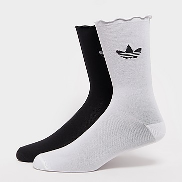 adidas Originals Semi-Sheer Ruffle Crew Socks 2 Pairs