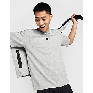 Nike Premium Essentials oversized stripe t-shirt in white and blue