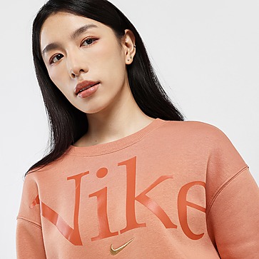 Nike เสื้อแขนยาวผู้หญิง Sportswear Phoenix Fleece Oversized Crew-Neck Logo