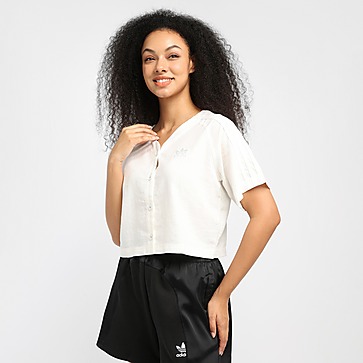 adidas Originals Linen Cropped Baseball T-Shirt Women's