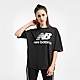 Black#ดำ New Balance เสื้อยืดผู้หญิง Essentials Stacked Logo