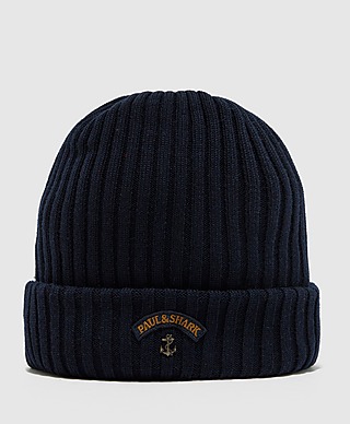Paul and Shark Ribbed Knitted Logo Beanie