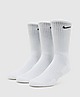 White/Black Nike 3 Pack Cushioned Crew Socks
