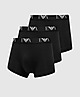 Black Emporio Armani Loungewear 3 Pack Trunks