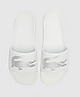 White Lacoste Croco Slides